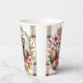 Osterfarben Kariert Floral Baby Tiger Pappbecher (Links)