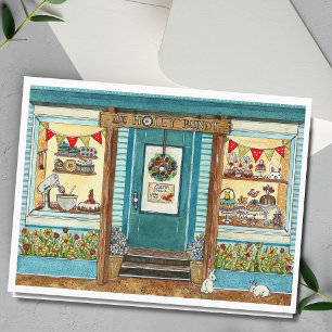 Osterfarben und Cake Shop Wasserfarbenkarte Karte