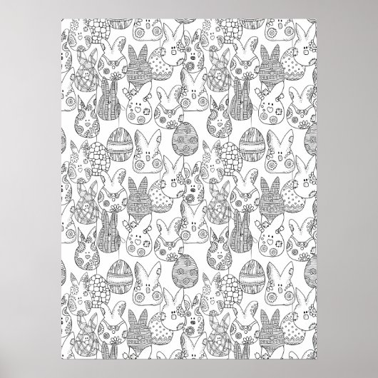 Osterfarben und Eier Große Farben für Erwachsene Poster (Vorne)