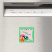 Osterfarbene Blume und Schmetterling Magnet (In Situ (Geschirrspüler))