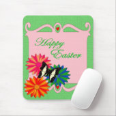 Osterfarbene Blume und Schmetterling Mousepad (Mit Mouse)