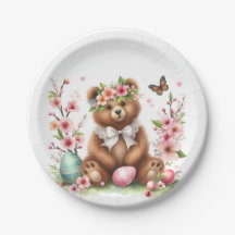 Osterfarbene Braunbäreier und Blume -