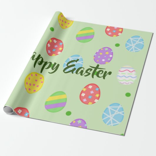 Osterfarbene Eier Festlich Geschenkpapier (Ungerollt)