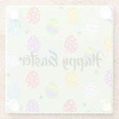 Osterfarbene Eier Festlich Glasuntersetzer (Rückseite)