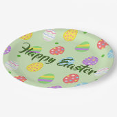 Osterfarbene Eier Festlich Pappteller (Schrägansicht)