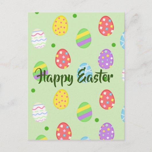 Osterfarbene Eier Festlich Postkarte (Vorderseite)