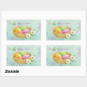 Osterfarbene Eier in Nestaufklebern Rechteckiger Aufkleber (Blatt)