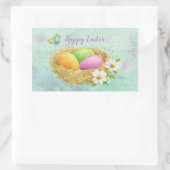 Osterfarbene Eier in Nestaufklebern Rechteckiger Aufkleber (Tasche)