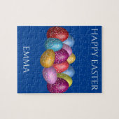 Osterfarbene Eier Rätsel mit Kindername. Puzzle (Horizontal)