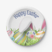 OSTERfarbene Eier Sonnige Ohren Pappteller (Vorderseite)