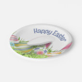 OSTERfarbene Eier Sonnige Ohren Pappteller (Schrägansicht)