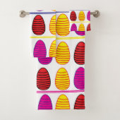 Osterfarbene glückliche Ostereier Ostern Badhandtuch Set (Insitu)