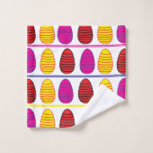 Osterfarbene glückliche Ostereier Ostern Badhandtuch Set (Waschlappen)