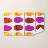 Osterfarbene glückliche Ostereier Ostern Badhandtuch Set (Handtuch)