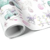 Osterfarbene Hand bemalt Geschenkpapier (Rolleneckpunkt)