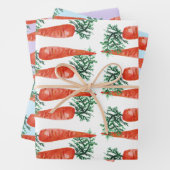 Osterfarbene Karotten farbenfrohe Frühlingssonne Geschenkpapier Set (Beispiel)