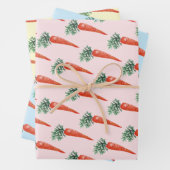 Osterfarbene Karotten farbenfrohe Frühlingssonne Geschenkpapier Set (Beispiel)