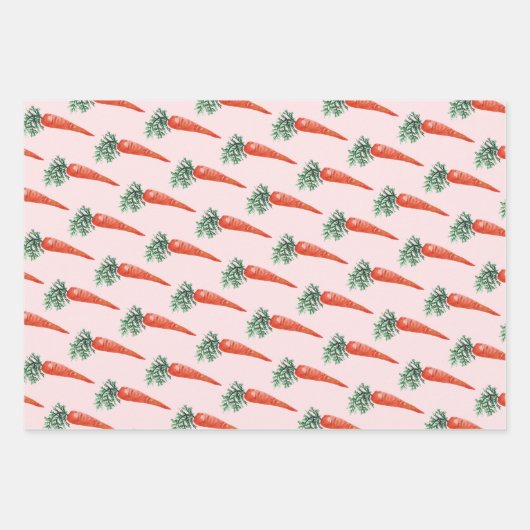 Osterfarbene Karotten farbenfrohe Frühlingssonne Geschenkpapier Set (Vorderseite)