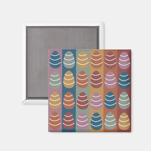 Osterfarbene Ostereier Happy Oster Magnet (Vorderseite/Rückseite)