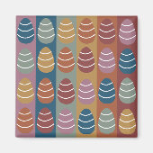 Osterfarbene Ostereier Happy Oster Magnet (Vorne)