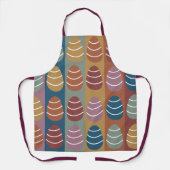 Osterfarbene Ostereier Streifen Frohe Ostern Schürze (Vorderseite)