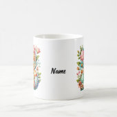 Osterfarbene Personalisierte florale Monogramm mit Kaffeetasse (Mittel)