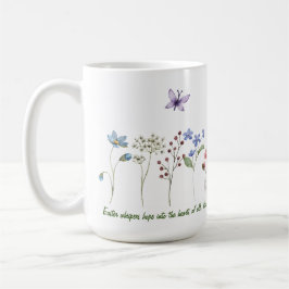 Osterfarbene Wildblumen Schmetterlinge Kaffeetasse