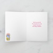 Osterfarbener Blumenkorb Frühjahrskarte Karte (Innenseite)