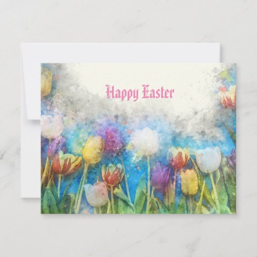 Osterfarbener Tulip Karte (Vorderseite)