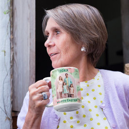 Osterfarbenes Foto Pastellfarben Rosa und grüne Fl Kaffeetasse