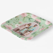 Osterfarbenes Foto Pastellfarben Rosa und grüne Fl Pappteller (Gewinkelt)