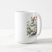 Osterfarbengeblasen, Eier & Blume Kaffeetasse (VorderseiteRechts)