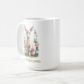 Osterfarbenklumpen und Blume Kaffeetasse (Vorderseite Links)