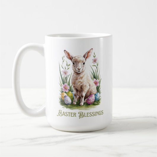 Osterfarbenklumpen und Blume Kaffeetasse (Links)