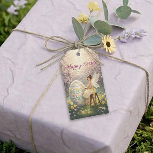 Osterfee malt Osterei Frühling Geschenkanhänger