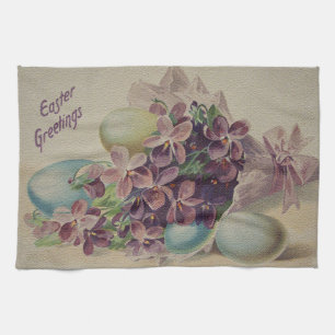 Osterfeier 4 Eier im Vintage-Stil Geschirrtuch