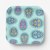 Osterfeier Aqua Green Traditionelle Volkstümchen Pappteller (Vorderseite)