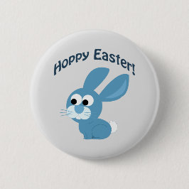Osterfeier! Blue Rabbit Button