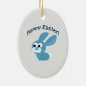 Osterfeier! Blue Rabbit Keramikornament (Hinten)