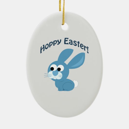 Osterfeier! Blue Rabbit Keramikornament (Hinten)