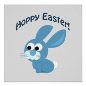 Osterfeier! Blue Rabbit Poster (Vorderseite)