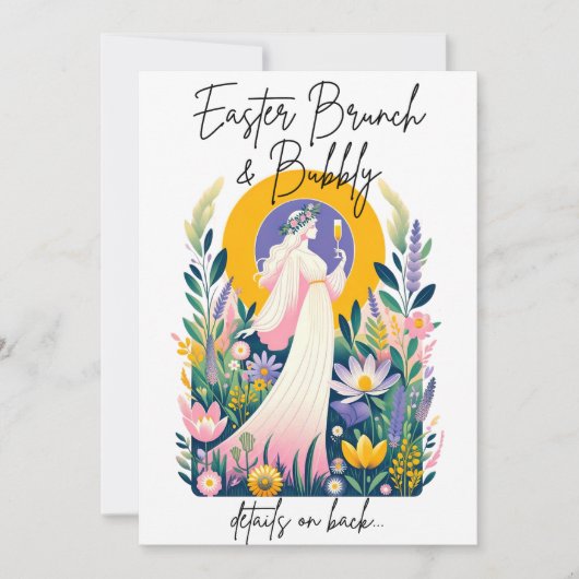 Osterfeier & Bubbly Einladungskarte + Download Einladung (Vorderseite)