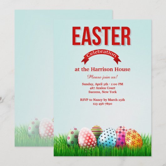 Osterfeier Einladung (Vorne/Hinten)