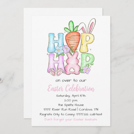 Osterfeier Einladung (Vorne/Hinten)