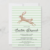 Osterfeier Einladung mit Vintagem Kaninchen (Vorderseite)