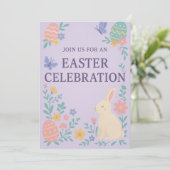 Osterfeier Einladung | Pastel Bunny (Stehend Vorderseite)