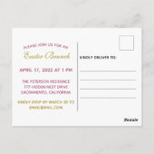 Osterfeier Einladung Postkarte (Rückseite)