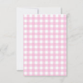 Osterfeier Einladung Rabbit Pink Gingham Kariert (Rückseite)