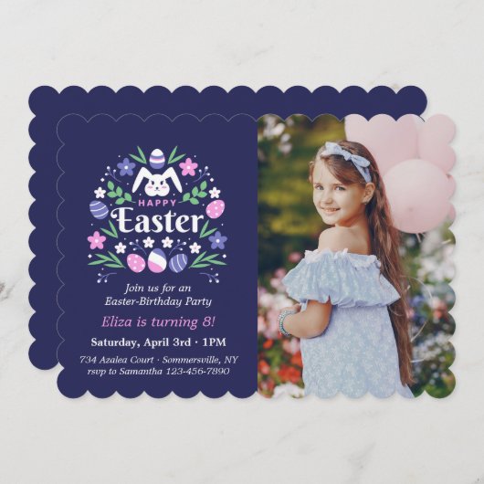 Osterfeier Foto Einladung (Vorne/Hinten)