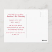 Osterfeier Girl Foto Rosa Einladung Postkarte (Rückseite)